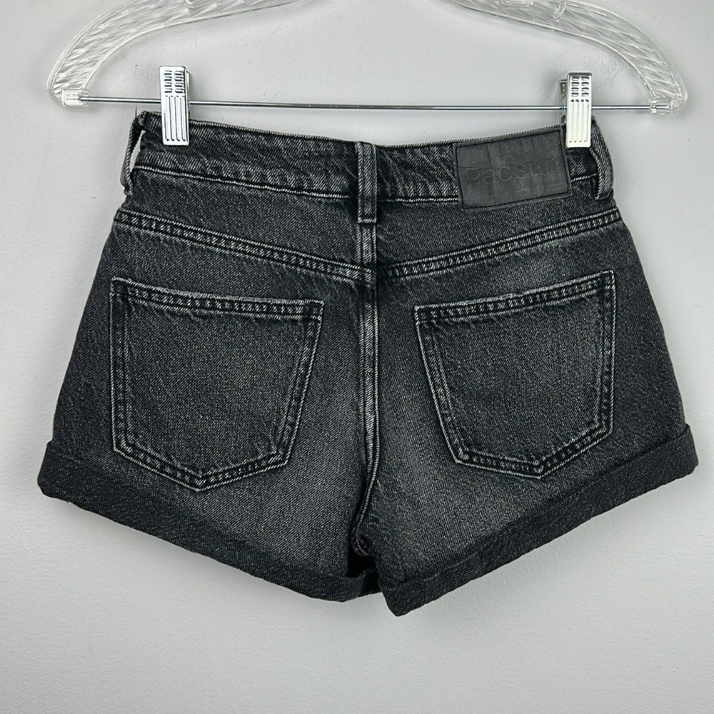 PacSun Bundle Sz 23 High Rise Festival Jean Shorts Mom Black Denim Cuffed Cotton - Picture 11 of 16